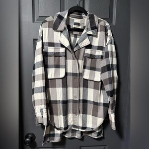 We The Free Black, Gray & Cream Plaid Shacket